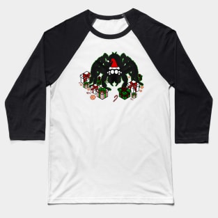 Santa Spider w/ Presents (Green Peppermint 2) Baseball T-Shirt